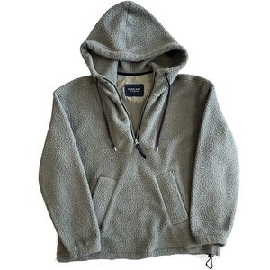 Everlane ReNew Fleece Hoodie Kalamata Green Half Zip Sherpa Pullover Size Small